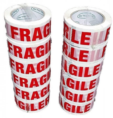 Fragile Tape 48x100 m 12 Rolls | Printed Tape